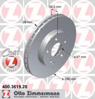 Диск гальмівний 400.3619.20 ZIMMERMANN 400361920