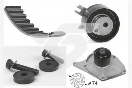 Помпа води + комплект ременя ГРМ HUTCHINSON KH101WP63