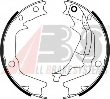 Комплект гальмівних колодок, стоянкова гальмівна система ABS A.B.S. 9198