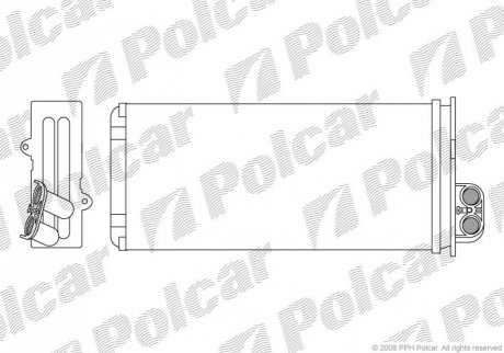 Радиатор печки Renault Master 10/97- Polcar 6041N8-1