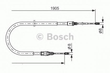 Трос, стояночная тормозная система BOSCH 1987477237 (фото 1)
