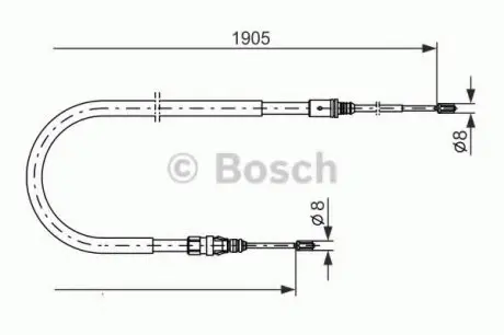 Трос, стоянкова гальмівна система BOSCH 1987477237