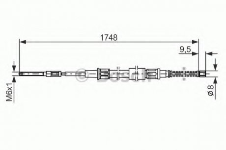 Трос, стояночная тормозная система BOSCH 1987477046 (фото 1)