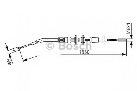 Трос ручника (задній) BMW 3 (E30) 82-91 (1830mm) 1 987 477 008 BOSCH 1987477008 (фото 1)