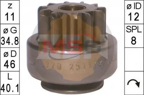Бендікс стартера 361452G000 Hyundai ZEN ZN1770