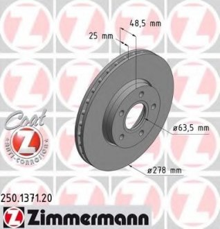Тормозной диск ZIMMERMANN 250137120 (фото 1)
