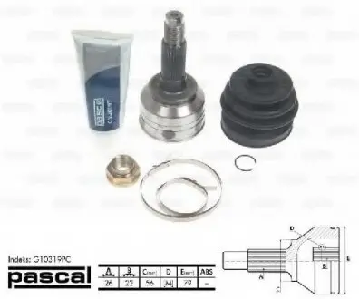 Шарнирный комплект, приводной вал PASCAL G10319PC