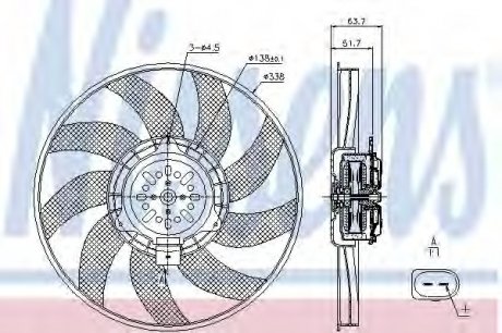 Вентилятор, охлаждение двигателя NISSENS 85727 (фото 1)