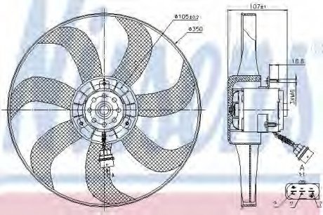 Вентилятор, охлаждение двигателя NISSENS 85725 (фото 1)