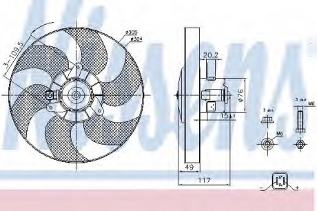 Вентилятор, охолодження двигуна NISSENS 85658 (фото 1)
