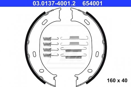 Комплект тормозных колодок, стояночная тормозная система ATE 03013740012