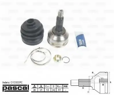 Шарнирный комплект, приводной вал PASCAL G13003PC