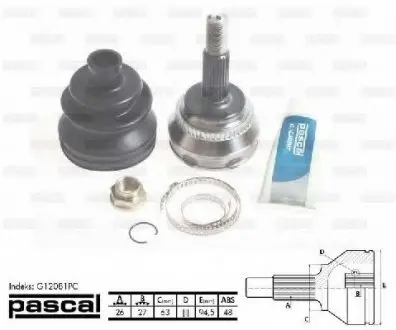 Шарнирный комплект, приводной вал PASCAL G12081PC