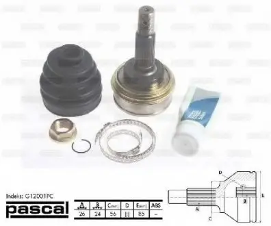 Шарнирный комплект, приводной вал PASCAL G12001PC