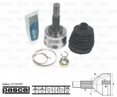 Шарнирный комплект, приводной вал PASCAL G11045PC