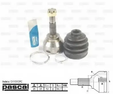 Шарнирный комплект, приводной вал PASCAL G11013PC