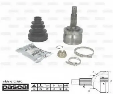 Шарнір привідного валу PASCAL G10353PC