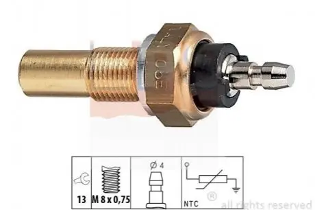 Датчик температури охолоджувальної рідини Mazda 929 90-/RX-7 85- EPS 1830068