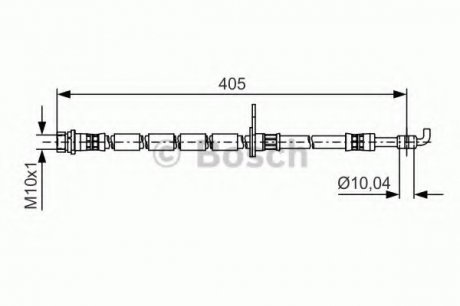 Гальмівний шланг 405mm FORD Fiesta \'\'FR "08>> BOSCH 1987481524