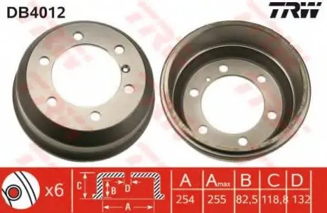 Гальмівний барабан TRW DB4012