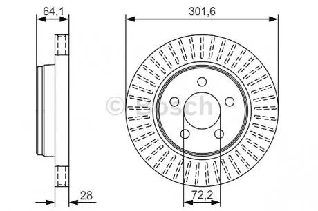 Гальмівний диск DODGE Nitro \'\'F \'\'2,8-4,0 \'\'06-11 BOSCH 0986479U04