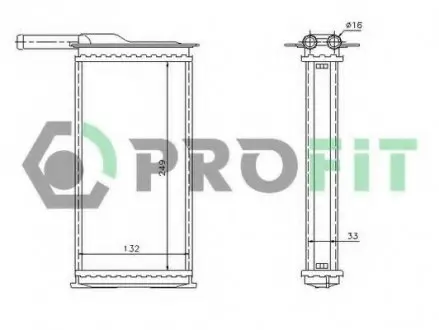 Теплообменник, отопление салона PROFIT PR2540N1