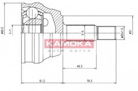 Шарнирный комплект, приводной вал KAMOKA 7094 (фото 1)