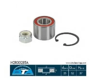 Підшипник колеса,комплект BTA H2R002BTA
