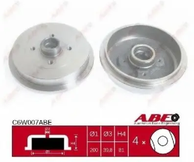 Тормозной барабан ABE C6W007ABE (фото 1)