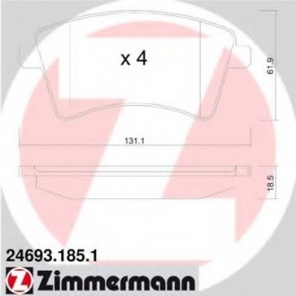 Гальмівні колодки дискові ZIMMERMANN 246931851