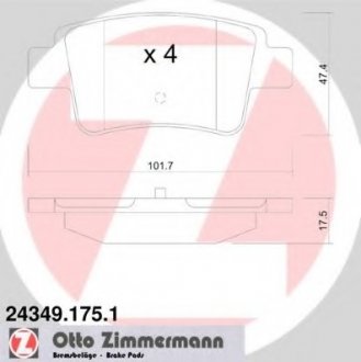Тормозные колодки дисковые ZIMMERMANN 243491751 (фото 1)