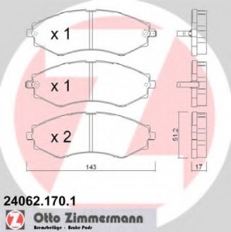 Гальмівні колодки дискові ZIMMERMANN 240621701