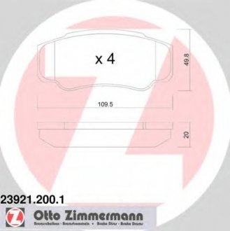 Гальмівні колодки дискові ZIMMERMANN 239212001