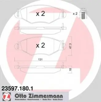 Тормозные колодки дисковые ZIMMERMANN 235971801