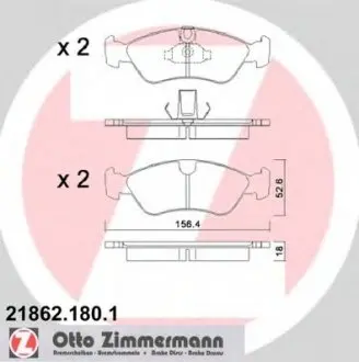 Гальмівні колодки дискові ZIMMERMANN 218621801