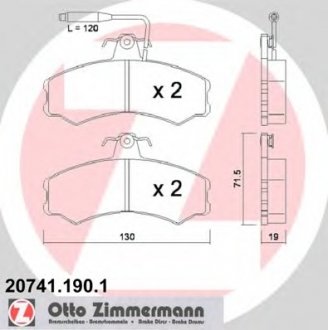 Тормозные колодки дисковые ZIMMERMANN 207411901