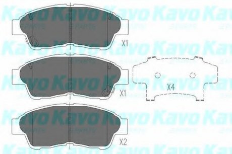 Комплект гальмівних колодок PARTS KBP-9005 KAVO KBP9005 (фото 1)