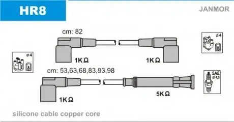 К-кт проводов Bmw 6CYL, 3,0 Janmor HR8 (фото 1)