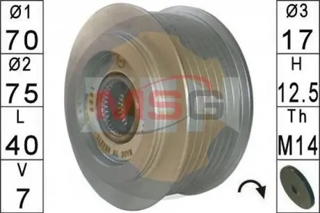 Шкив генератора инерционный ZEN ZN5591