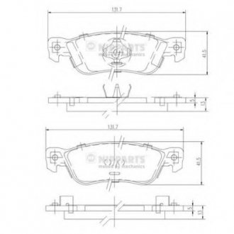 Тормозные колодки дисковые NIPPARTS J3619000