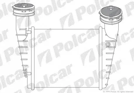 Радиаторы воздуха (Интеркулеры) 230x207x62 A/P пайка КПП=M/A AC=(+/-) VOLKSWAGEN SKODA (PJ) Polcar 9548J8-5