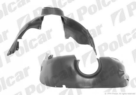 Підкрильник права сторона поліпропілен FIAT DOBLO (119/223) 01.06-01.10 (Q) Polcar 3041FP1X (фото 1)