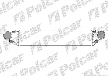 Радиаторы воздуха (Интеркулеры) 650x127x64 A/P пайка КПП=M/A AC=(+/-) MERCEDES C-KLASSE (CL203) SPOR Polcar 5003J8-2