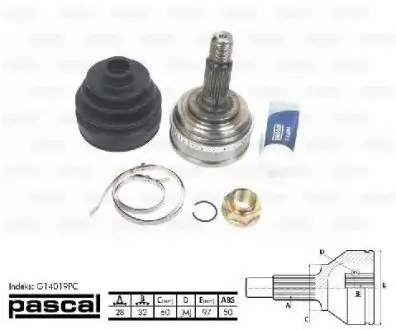 Шарнирный комплект, приводной вал PASCAL G14019PC