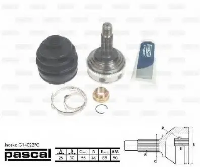 Шарнирный комплект, приводной вал PASCAL G14022PC