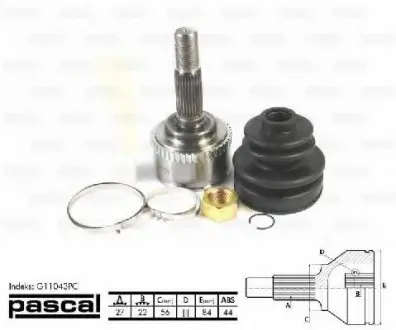 Шарнирный комплект, приводной вал PASCAL G11043PC