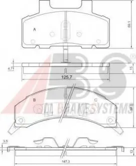 Комплект тормозных колодок, дисковый тормоз ABS A.B.S. 38215
