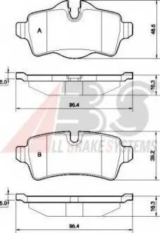 Комплект гальмівних колодок, дискове гальмо ABS A.B.S. 37629 (фото 1)