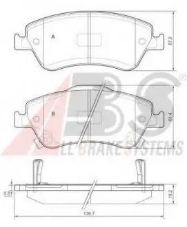 Тормозные колодки дисковые ABS A.B.S. 37620