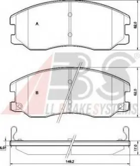 Тормозные колодки дисковые ABS A.B.S. 37582